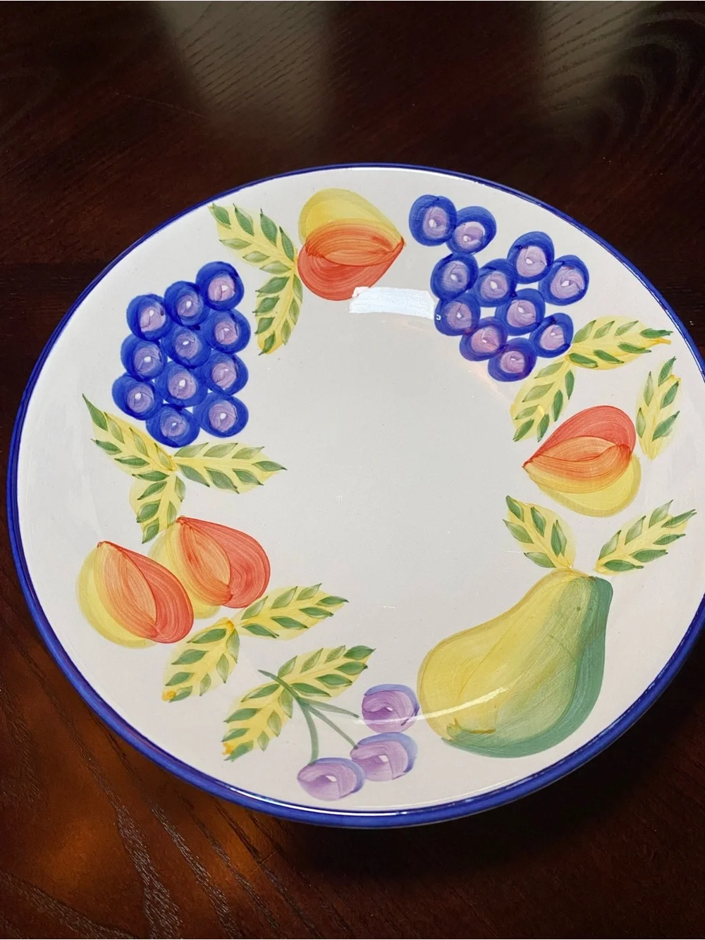 Artist’s Touch Orchard Jubilee 10 inch serving bowl fruit motif